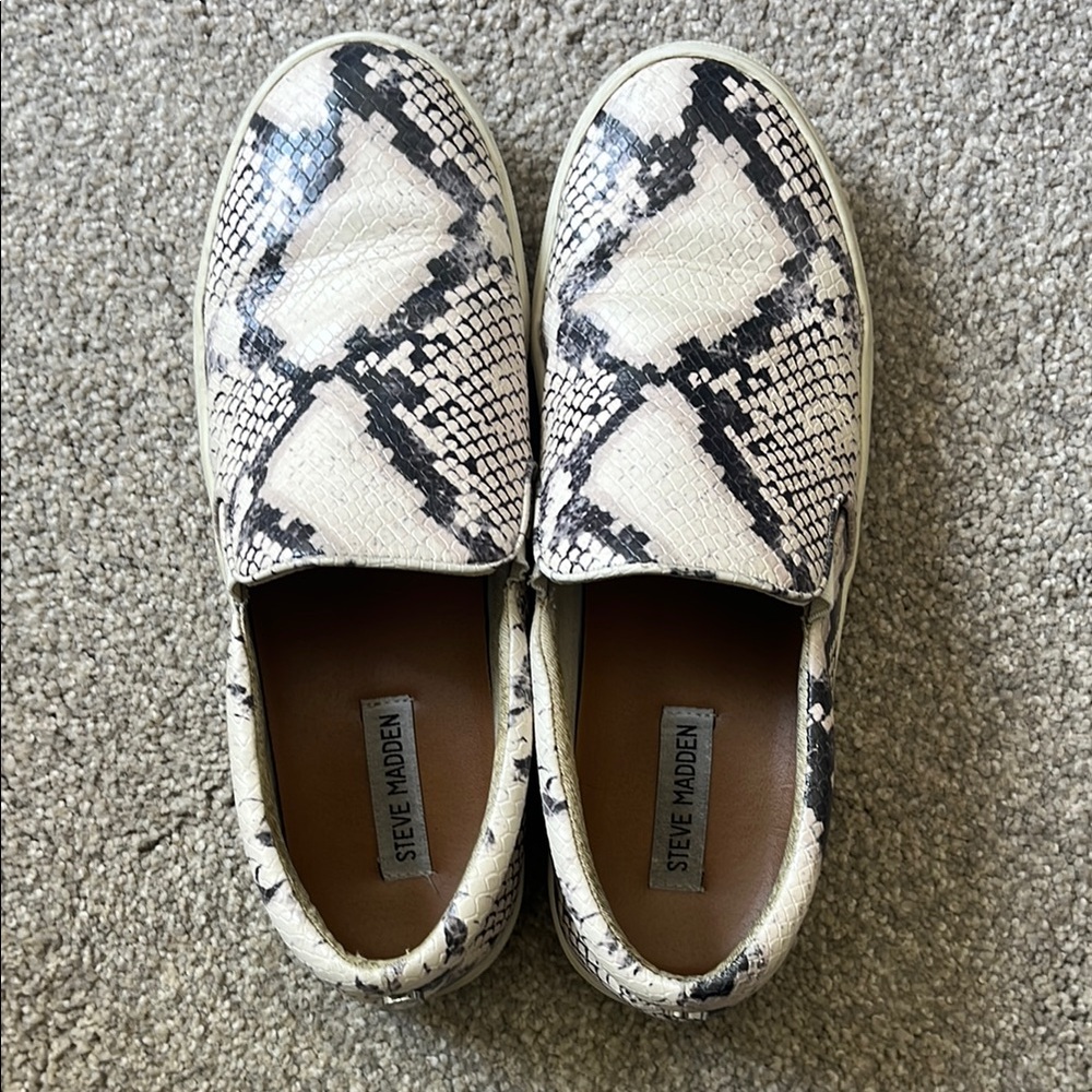 Steve Madden Snake Print Slip-On Sneakers